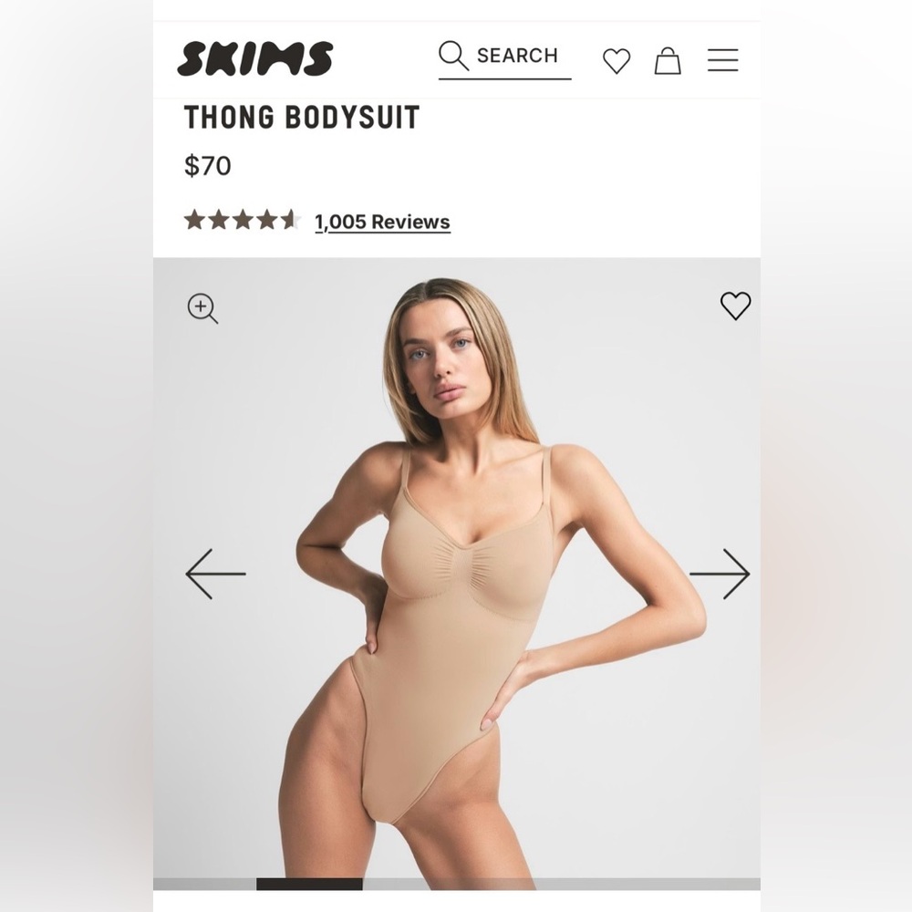 NEW/SKIMS Clay Thong Bodysuit